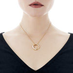 Majorica - Open Circle Pendant In Gold Plated Silver with CZ & pearls #6139334
