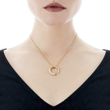 Majorica - Open Circle Pendant In Gold Plated Silver with CZ & pearls #6139334