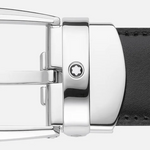 Montblanc- Horseshoe Buckle Black/Brown 30mm Reversible Leather Belt MB112960 # 6145945