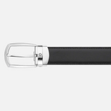 Montblanc- Horseshoe Buckle Black/Brown 30mm Reversible Leather Belt MB112960 # 6145945