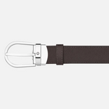 Montblanc- Horseshoe Buckle Black/Brown 30mm Reversible Leather Belt MB113834 # 6145946