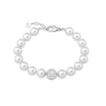Majorica - White Pearls & CZ sphere bracelet #6131298
