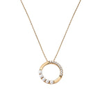 Majorica - Open Circle Pendant In Gold Plated Silver with CZ & pearls #6139334