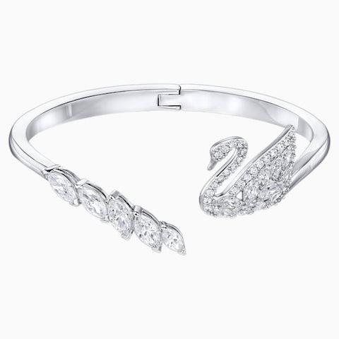 Swarovski - Swan Lake Bangle, White, Rhodium plated #6135853