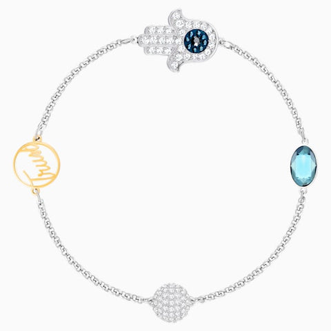 Swarovski - Remix Collection Hamsa Hand Strand, Blue, Mixed metal finish #6135849