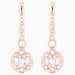 Swarovski - Sparkling Dance Round Pierced Earrings, White, Rose-gold tone plated #6135782