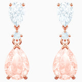 Swarovski - Vintage Pierced Earrings, Pink, Rose-gold tone plated #6139727
