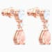 Swarovski - Vintage Pierced Earrings, Pink, Rose-gold tone plated #6139727